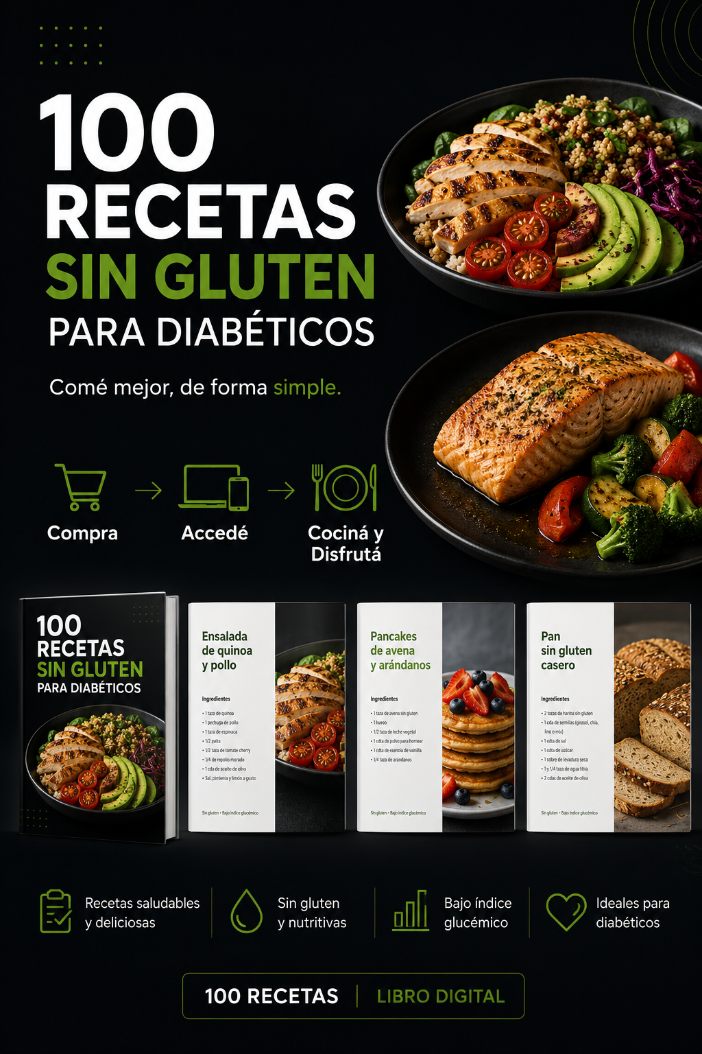 100 Recetas sin Gluten para diabeticos
