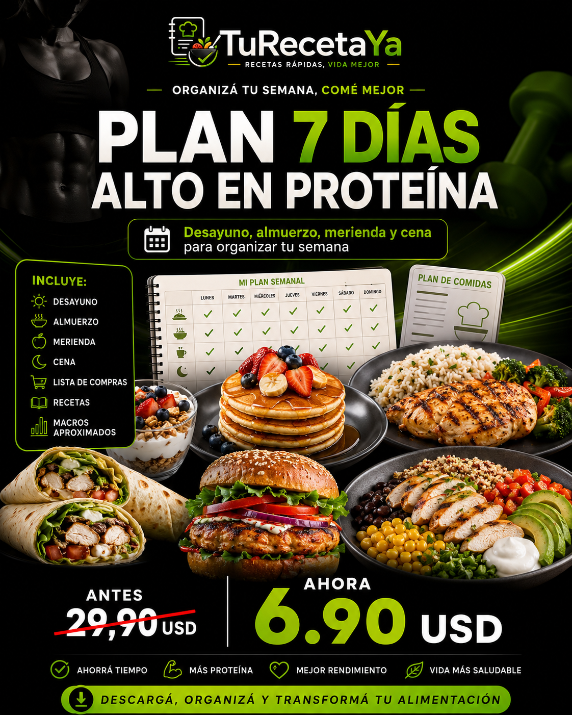 Plan 7 dias Alto en Proteina